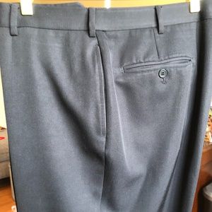 Brooks Brothers Black Flat-Front Dress Pants
